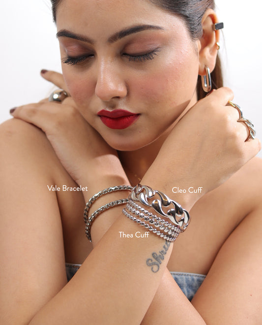 Cleo Cuff -Silver ( Adjustable)