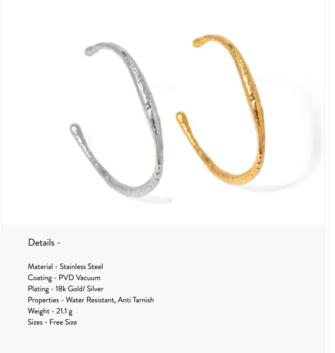 Rae Wave Bangle (Adjustable ) ( Single )