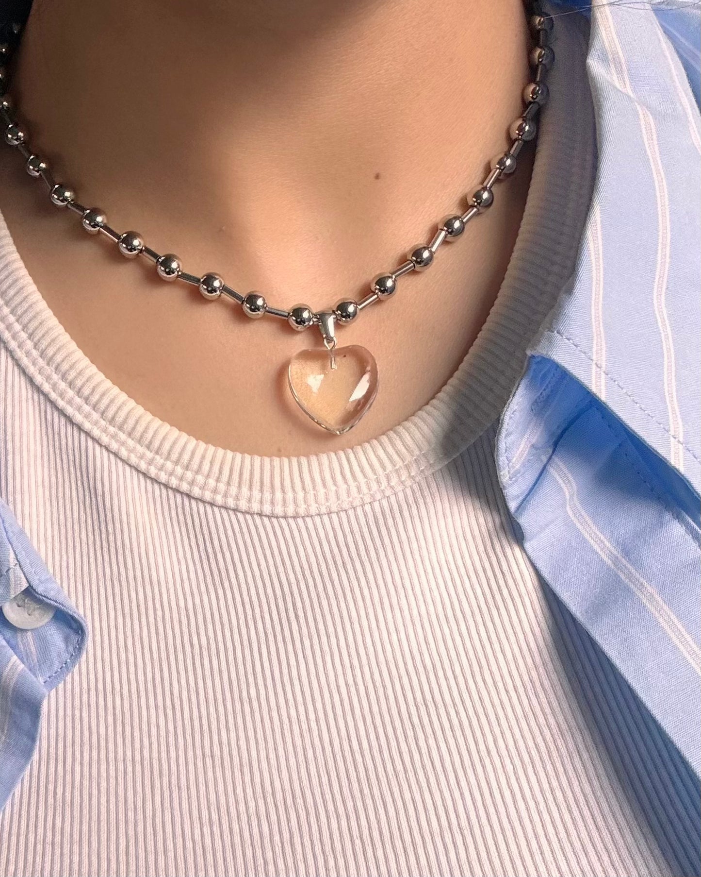 Fallon Crystal Heart Necklace
