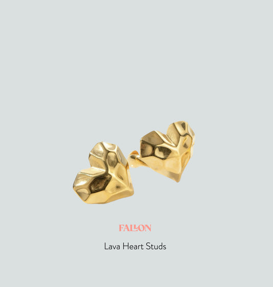 Fallon Lava Heart Studs