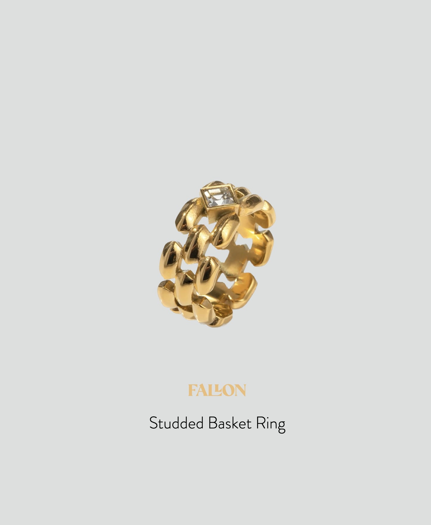 Fallon Studded Basket Ring