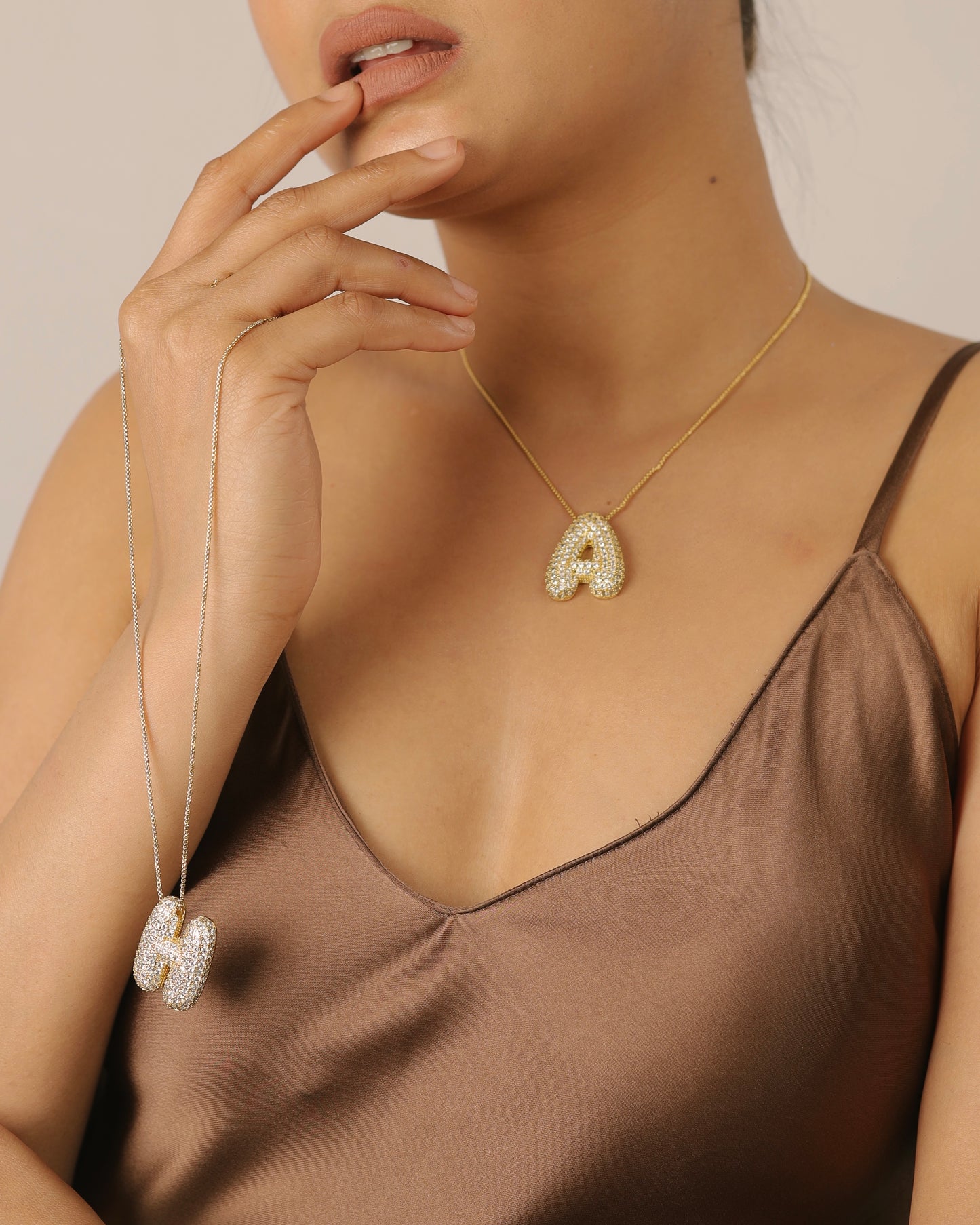 Studded Initial Necklace
