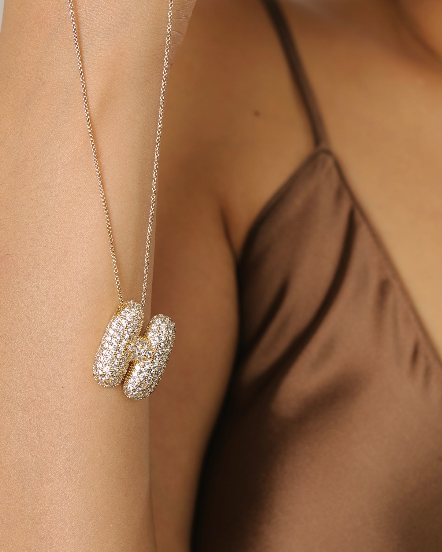 Studded Initial Necklace