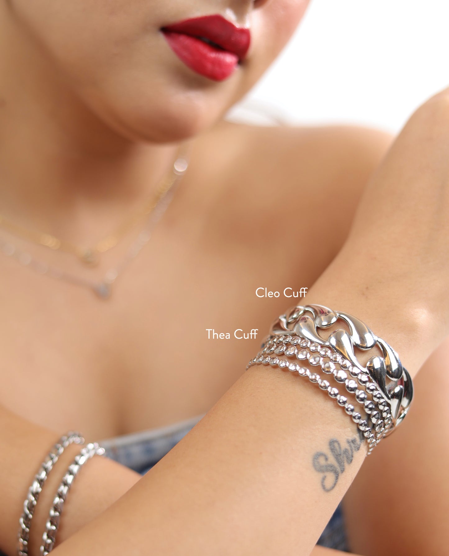 Thea Cuff -Silver ( Adjustable)