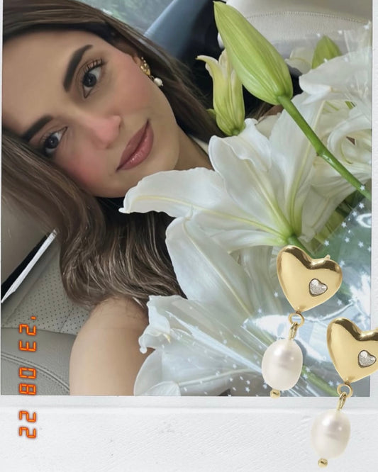Rae Heart & Pearl Earrings