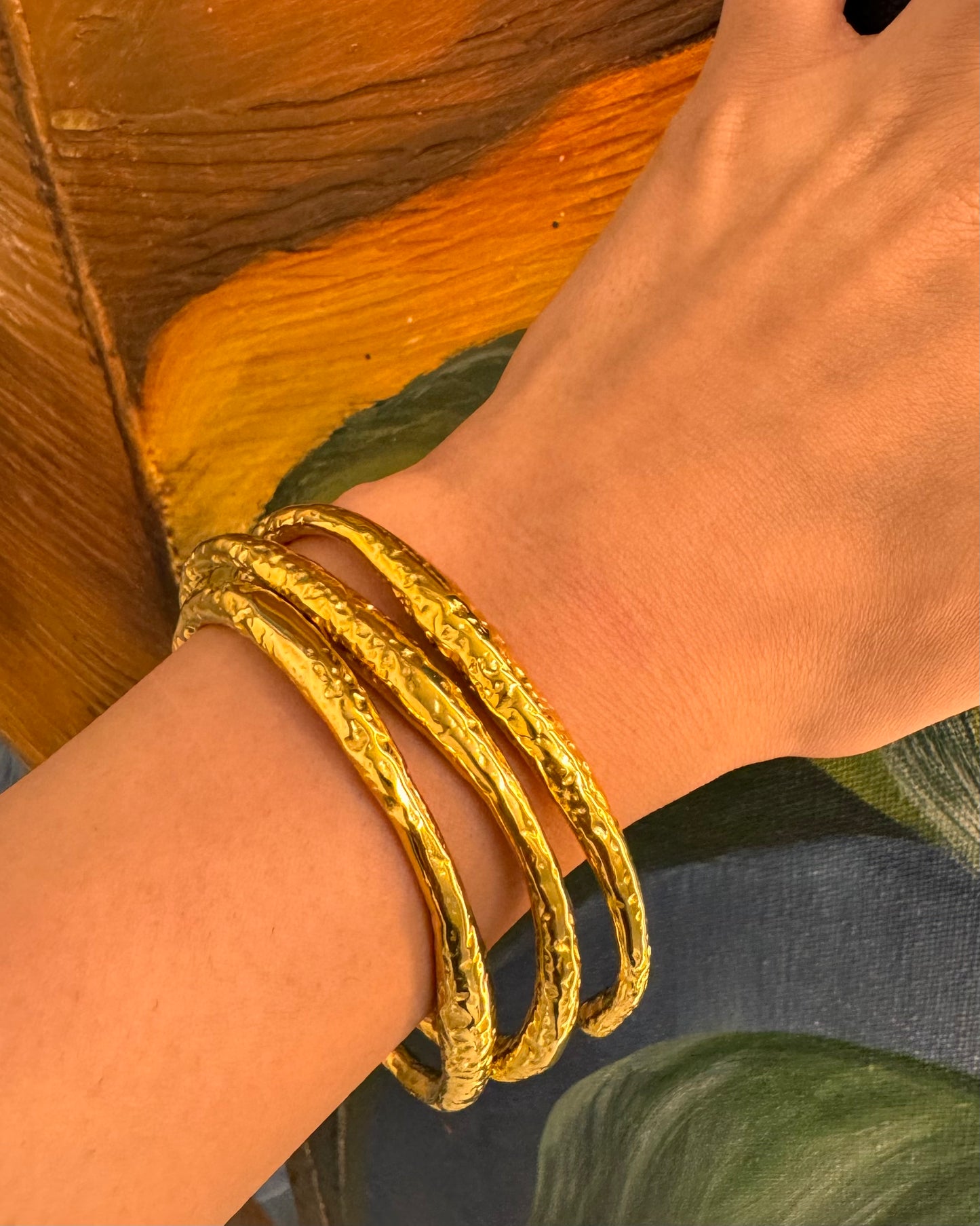 Textured Wave Cuff (Adjustable)