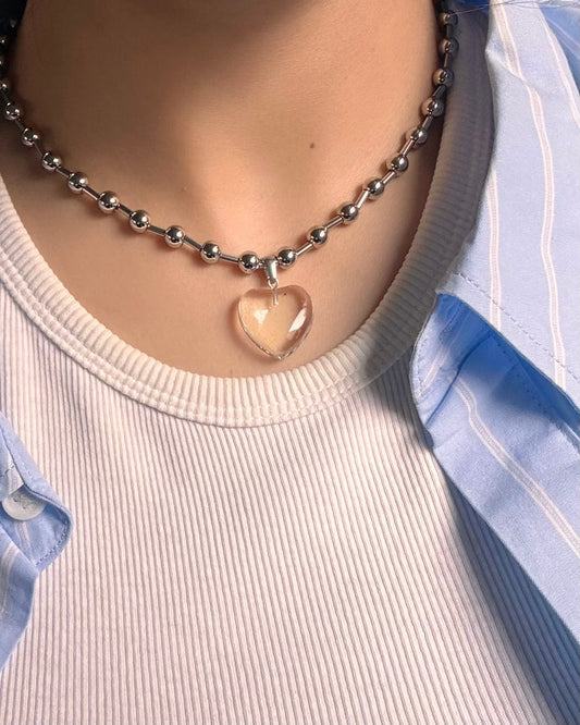 Fallon Crystal Heart Necklace