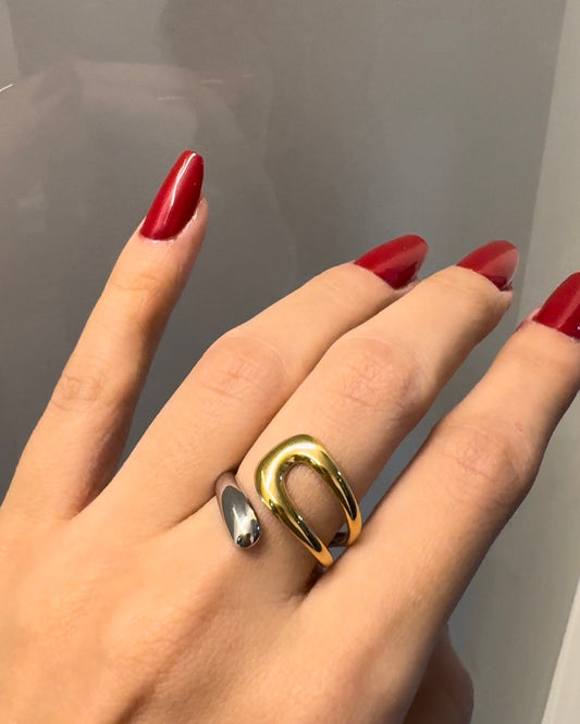 Rae Two Tone Ring (Free Size)