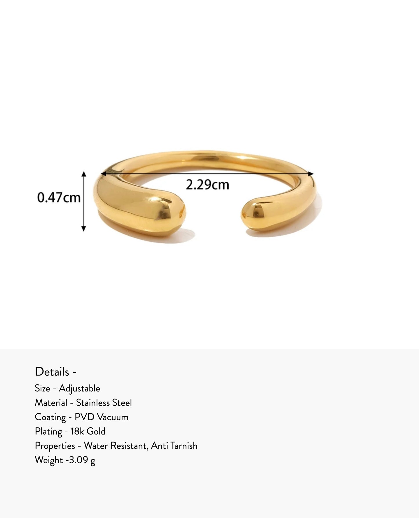 Rae Dainty Pebble Ring | Adjustable