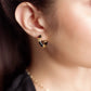 Rae Black & Gold Enamel Huggies