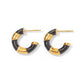 Rae Black & Gold Enamel Huggies